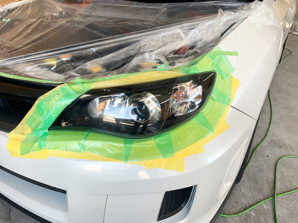 インプレッサヘッドライト研磨