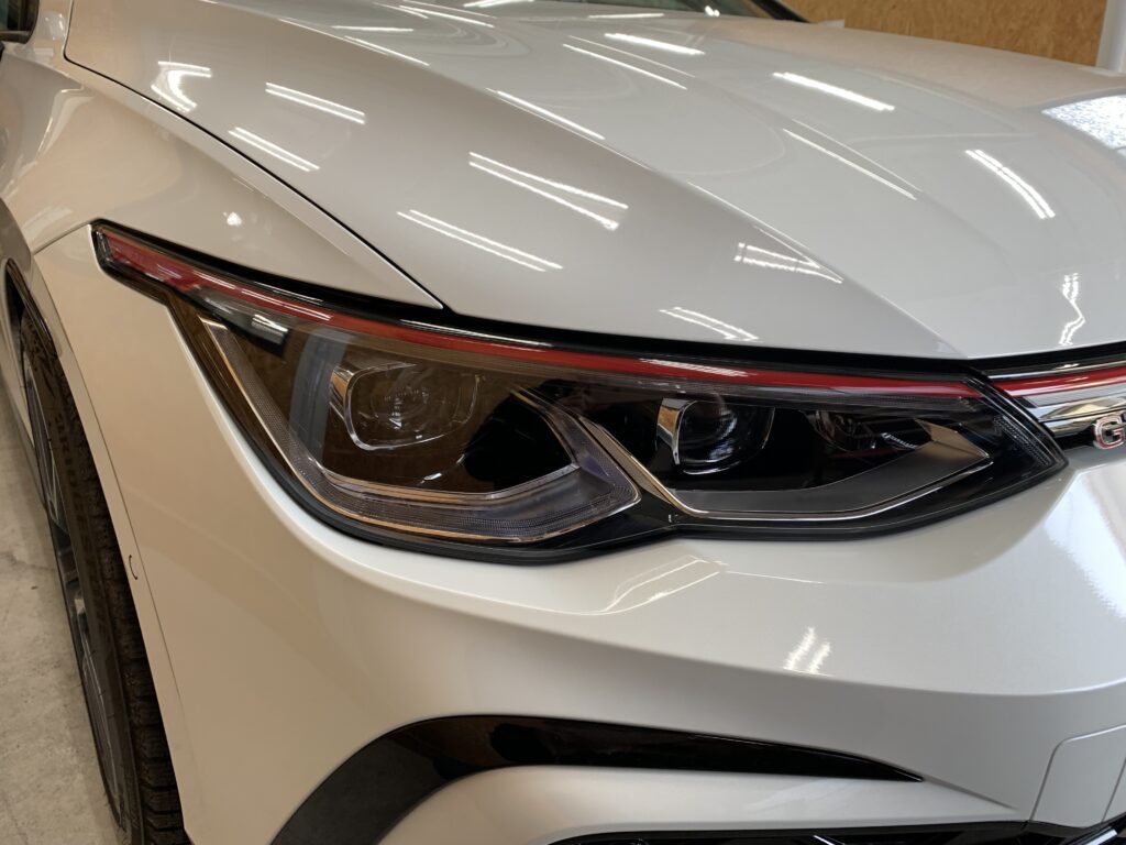 ゴルフGTI ヘッドライトプロテクションフィルム施工後 仕上がり