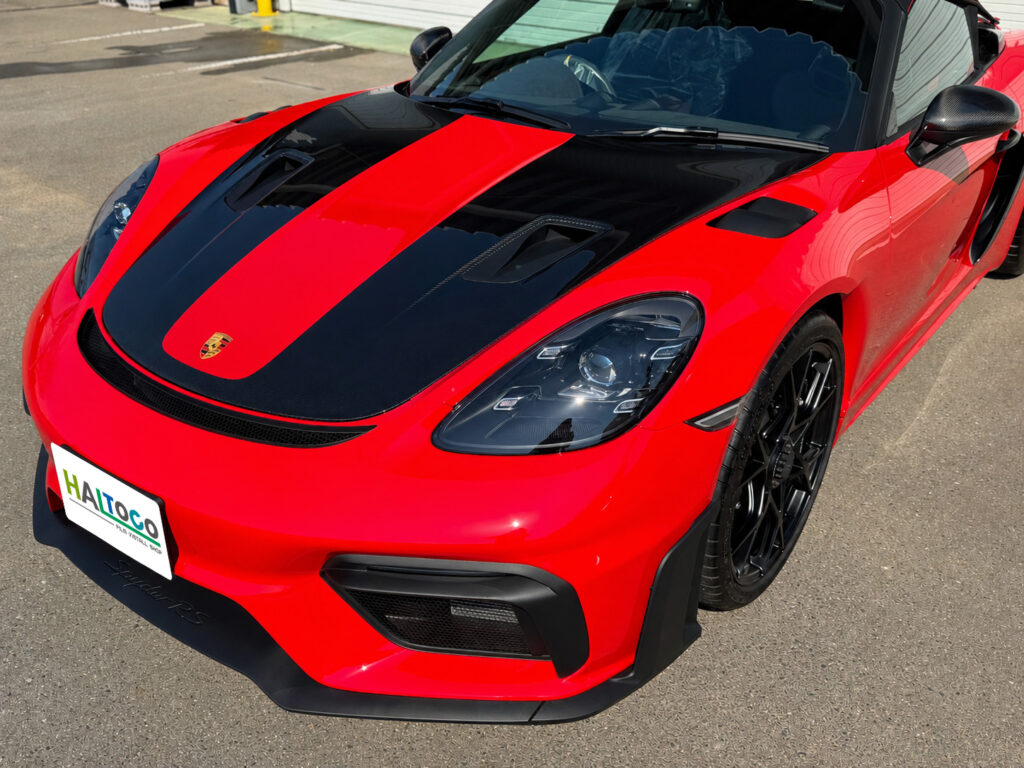 718 Spyder RS カーボンボンネットとPPF施工後の完成写真