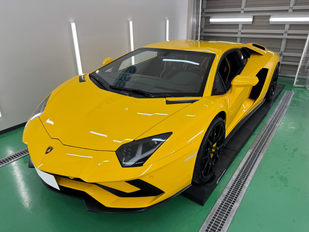 ランボルギーニ アヴェンタドールS フルボディPPF施工後のフロント