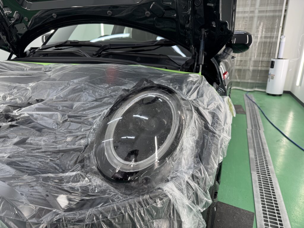 MINI F56 JCW ヘッドライトにDIAMOND SWELL BLACK GRAY PPFを施工
