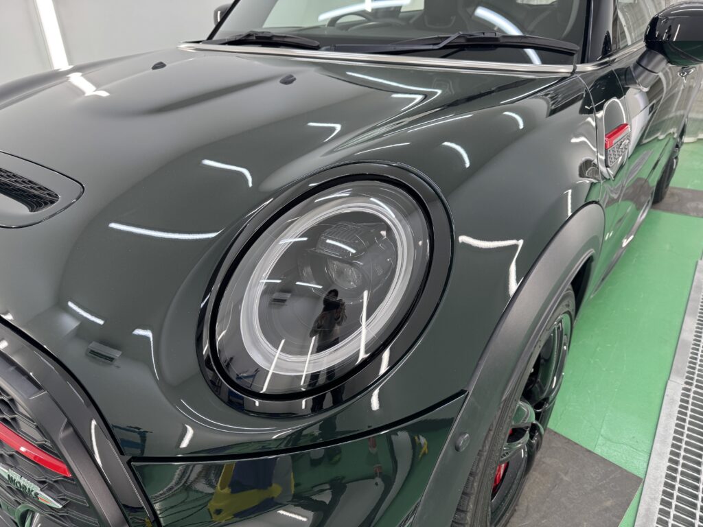 MINI F56 JCW ヘッドライトリペア完成|BLACK GRAY PPF施工後の仕上がり