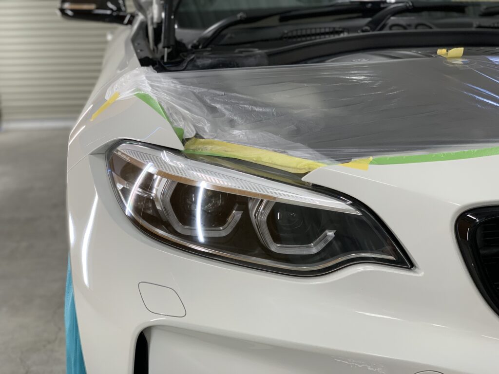 BMW M2 F87 ヘッドライトプロテクションフィルム施工完成