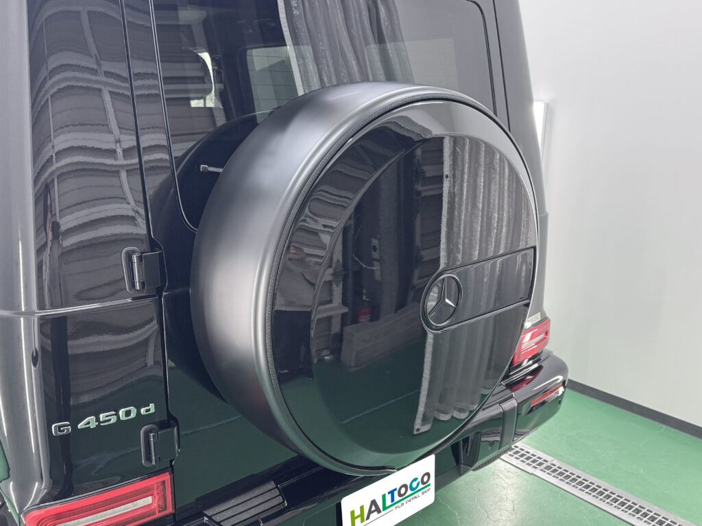 Mercedes-Benz G450d スペアタイヤカバー サテンブラック施工後