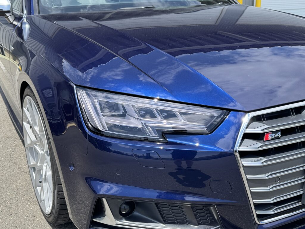 Audi S4 ヘッドライトリペアとブラックヴァイオレットPPF施工完成後