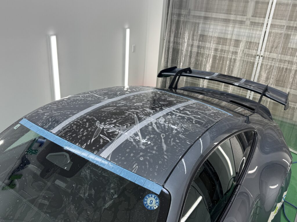 ポルシェ911 GT3 ルーフへのプロテクションフィルム施工