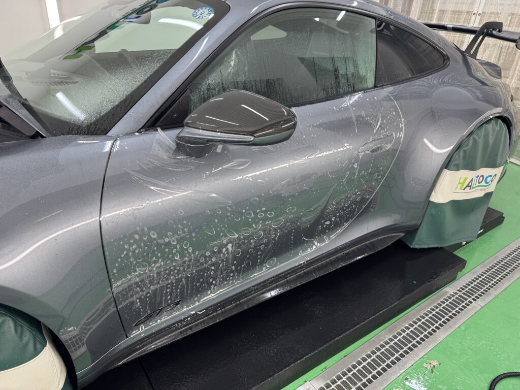 ポルシェ911 GT3 ドアへのプロテクションフィルム施工