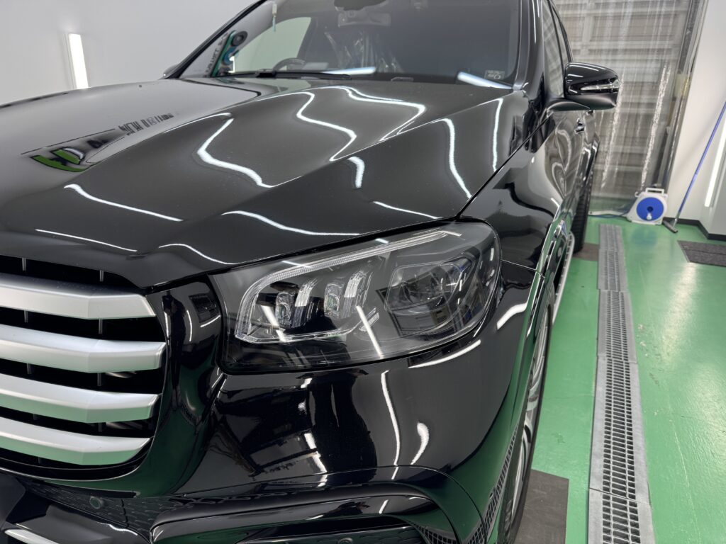 メルセデス・ベンツ GLS450d ヘッドライト スモークPPF施工前