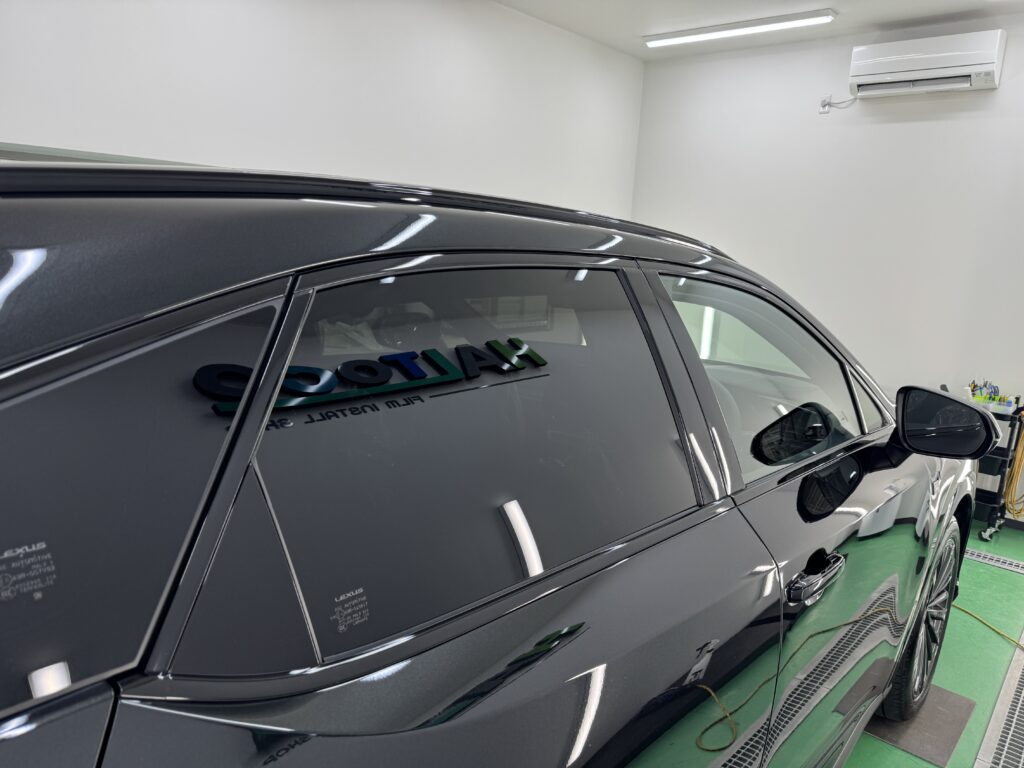 レクサスRX350 ウィンドウモールのブラックアウト施工後