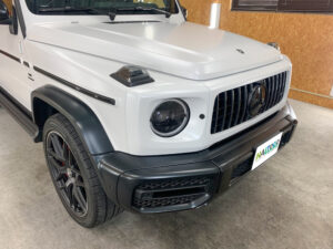 フルプロテクション施工後のメルセデスAMG G63 マグノヒーローエディションのフロント外観